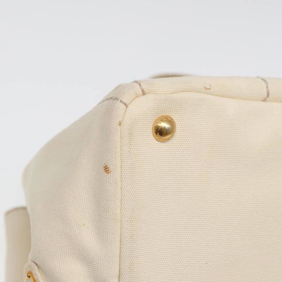 PRADA Canapa GM Hand Bag Canvas White Auth ep4930 - Picture 12 of 16
